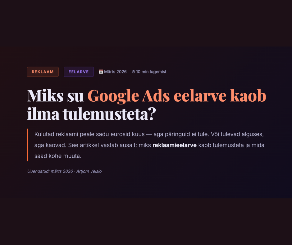 Google Ads eelarve